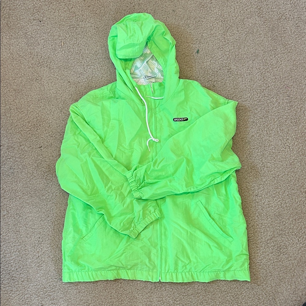 Speedo Neon Green Windbreaker Jacket